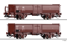 Tillig 01105 - TT - 2-tlg. Set Offene Güterwagen Steinkohle, DB, Ep. IV